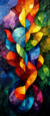 Colorful stained-glass window. Abstract background. Computer generated graphics.