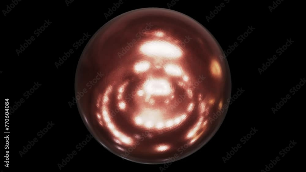 Aufkleber realistic looping 3d animation of the spinning textured copper sphere rendered in uhd with alpha mat