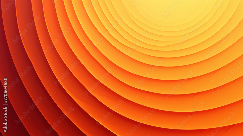 Poster an abstract graphic design consisting of radial lines in orange-red colors, creating an effect of su