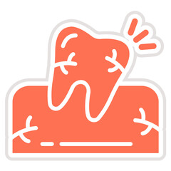 Fototapeta premium Wisdom Tooth Vector Icon Design Illustration