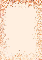 Abstract background with glitter confetti border in rose gold  - 770605623