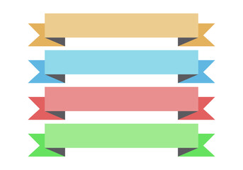 Tres cintas clásicas decorativas de color amarillo, azul, rojo y verde. 