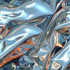 Fluid Silver Foil Vibrant Reflections