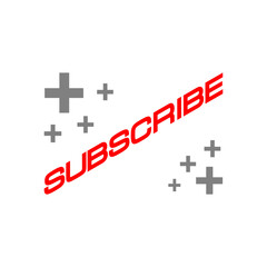 Obraz premium Subscribe with growth benefits, concept logo, illustrations for social networks, marketing, business, web. Red and grey isolated on white background