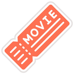 Movie Ticket Vector Icon Design Illustration