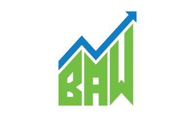 BAW financial logo design vector template.