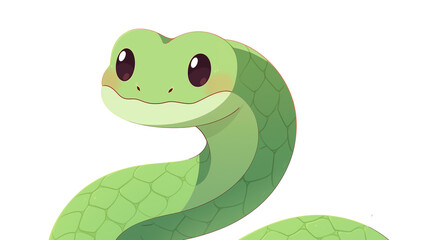 Hand drawn cartoon cute zodiac snake illustration
