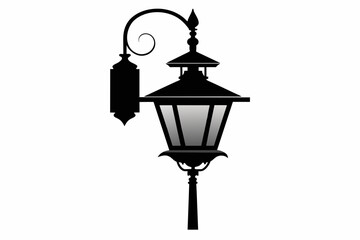 Fototapeta na wymiar Electric lamp vector illustration silhouette black