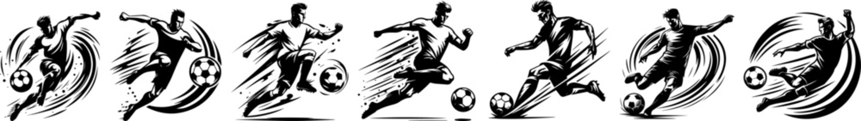 football soccer ball vector illustration silhouette laser cutting black and white shape