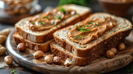 bread  toast with peanut butter