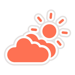 Cloudy Vector Icon Design Illustration