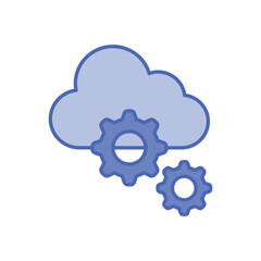 Blue Line Cloud Development vector icon