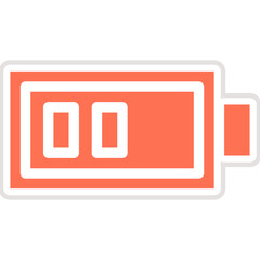 Half Battery Vector Icon Design Illustration