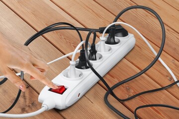 Electrical plug socket at home concept
