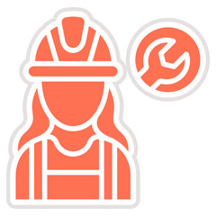 Female Plumber Vector Icon Design Illustration