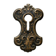 The keyhole vintage design isolated on transparent background, cut out, png