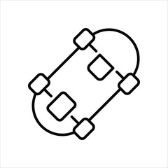 Skateboard  icon editable stock vector