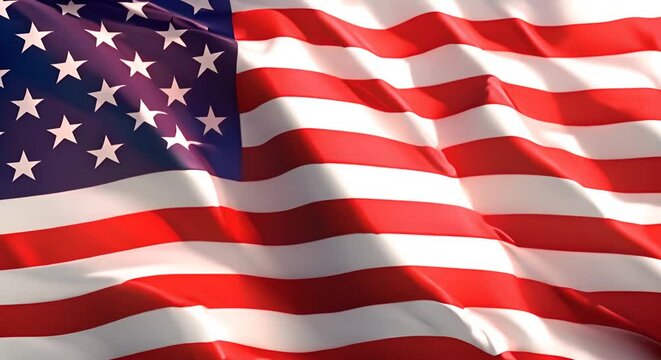 USA flag waving in the wind. United States of America national flag of country background