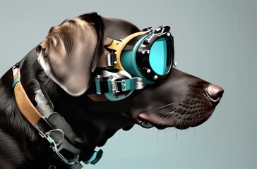 A Labrador dog wearing sunglasses, AI generated. AI generated.