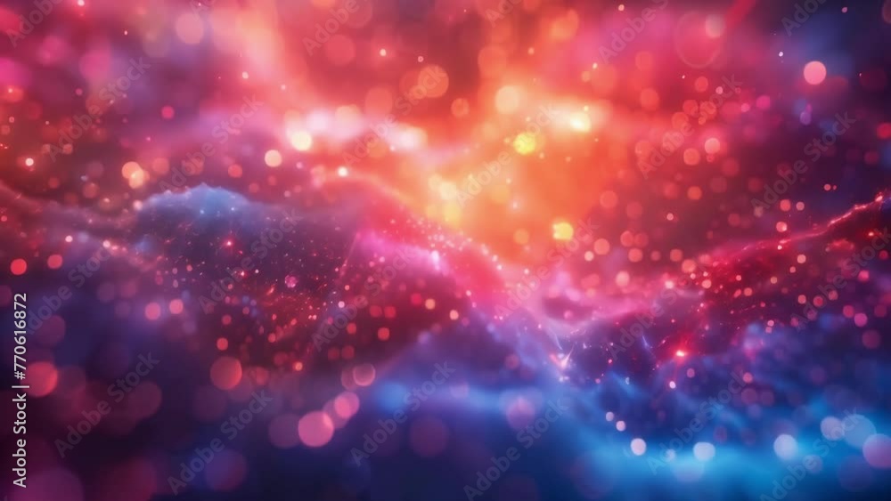 Poster glowing spheres of light emitting from a central point showcasing the core principles of unity and i