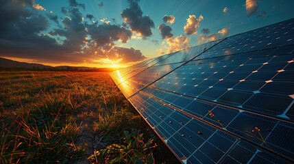 Renewable energy that comes from solar cells, wind turbines, and water power that help create renewable energy.
