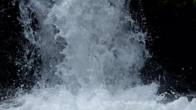 The splash of a heavy waterfall