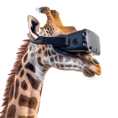 Tiger playing virtual reality isolated on transparent background, cut out, png - obrazy, fototapety, plakaty