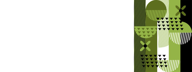 Abstract vector banner or flyer inspired by the geometric patterns of the 60s. Geometric background for your design projects, vector illustration.