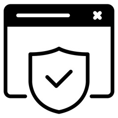 page browser with shield icon - obrazy, fototapety, plakaty