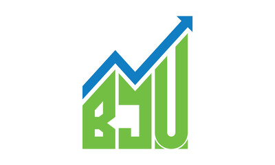 BJU financial logo design vector template.