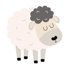 Naklejka premium cute cartoon sheep isolated