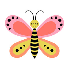 cute butterfly character isolated