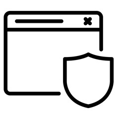 page browser with shield icon - obrazy, fototapety, plakaty