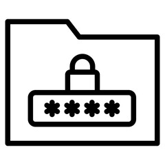 folder with security password icon