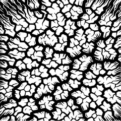 cracked rock texture pattern vector illustration silhouette laser cutting black and white shape