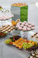 Table laden with assorted desserts and pastries