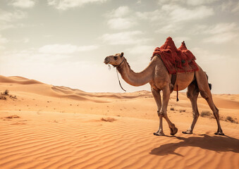 Camel in the Sahara desert
