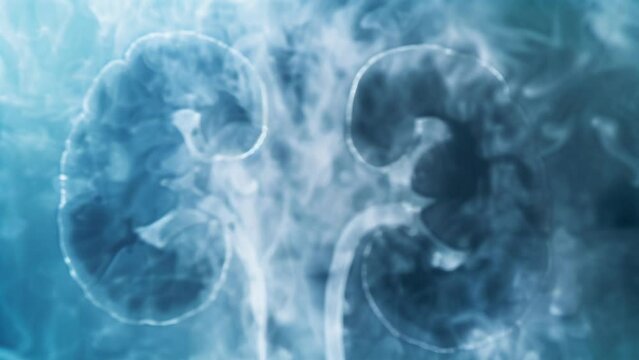 An xray image captures the difference in mineral deposits between healthy and unhealthy kidneys. The healthy organ shows a normal amount of calcium while the unhealthy one