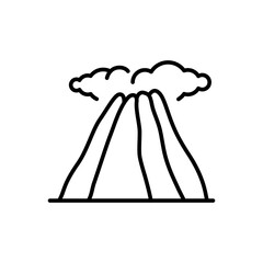 Mountain outline icons, minimalist vector illustration ,simple transparent graphic element .Isolated on white background