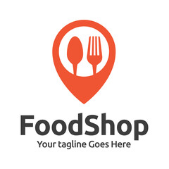 Fototapeta premium Fresh Food Shopping Logo design vector template. logo concept for shop , supermarket or supermall.