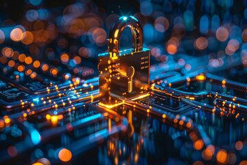 Ensure the safety of your digital assets by implementing robust cybersecurity measures to safeguard sensitive business information and financial transactions from potential cyber threats. - obrazy, fototapety, plakaty
