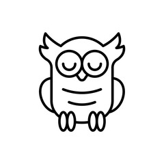 Owl outline icons, minimalist vector illustration ,simple transparent graphic element .Isolated on white background