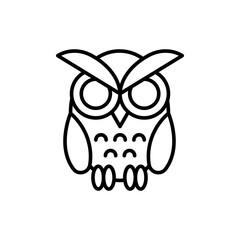 Owl outline icons, minimalist vector illustration ,simple transparent graphic element .Isolated on white background