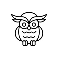 Owl outline icons, minimalist vector illustration ,simple transparent graphic element .Isolated on white background