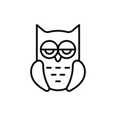 Owl outline icons, minimalist vector illustration ,simple transparent graphic element .Isolated on white background