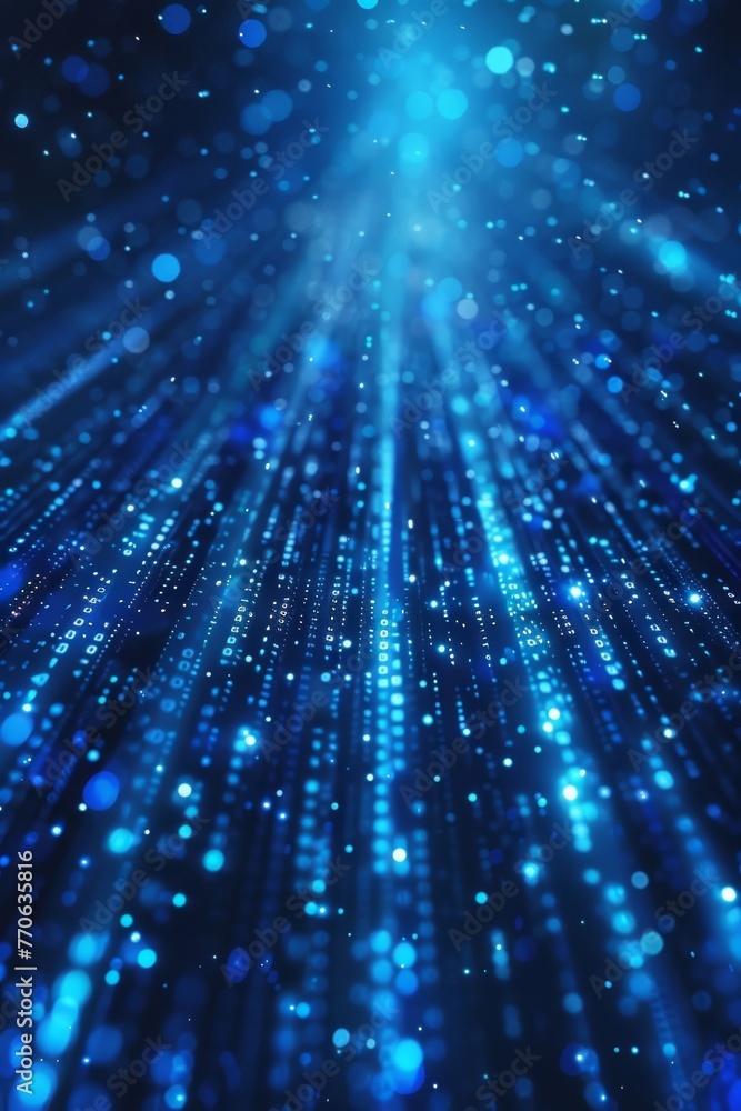 Poster blue abstract background with binary code data. concept related to technology and information.