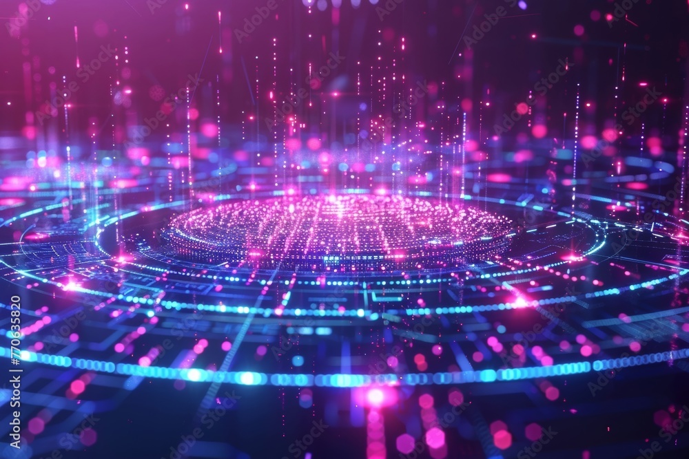 Poster cutting-edge technology, digital connectivity. information superhighway, smart data solutions. world