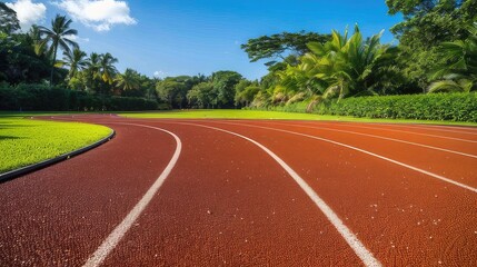 Unmatched Excellence Pristine Running Track with Smooth Surface Ready for Runners, Ideal Setting for Fitness Goals and Athletic Achievements
