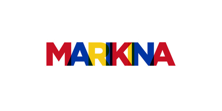 Marikina in the Philippines emblem. The design features a geometric style, vector illustration with bold typography in a modern font. The graphic slogan lettering.