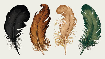 Feathers of Distinction A Captivating Illustration - obrazy, fototapety, plakaty